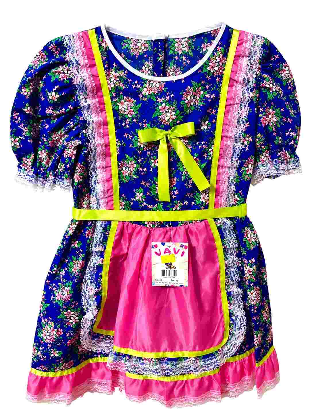 VESTIDO JUNINO ESTAMPADO C/RENDA REF 032